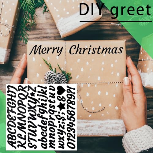 Image of 730 Pieces 10 Sheets Letter Stickers,Self Adhesive Waterproof Mailbox Numbers Stickers,Alphabet Decals for DIY,Bulletin Board,Window,Door,Sign,Bike,Car,Laptop,Scrapbook (Black, 1 Inch)