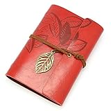 Vintage Red PU Leather Cover Loose Leaf Blank Notebook Journal Diary Gift