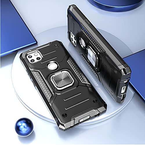 Idystar Moto One 5G Ace Case With Screen Protector, Shock Absorption Heavy Duty Durable Drop Test Slim Cover With Car Mount Kickstand Lightweight Protective Phone Case For Moto One 5G Ace, Black #TOP1