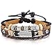 Brown Silver Alloy Genuine Leather Bracelet Bangle Rope Angel Wing Feather Surfer Wrap Adjustable