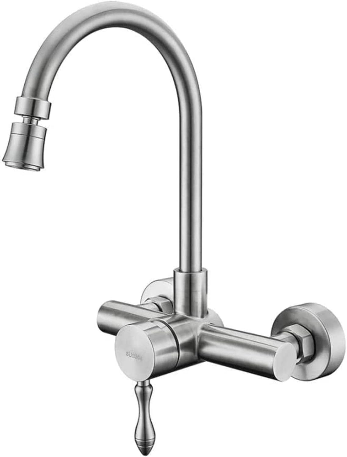 Wall-Mounted Faucet, 304 Stainless Steel, Wall-Mounted, hot and Cold Water, Kitchen, Sink, Sink, Balcony Laundry Pool, Swivel, Faucet