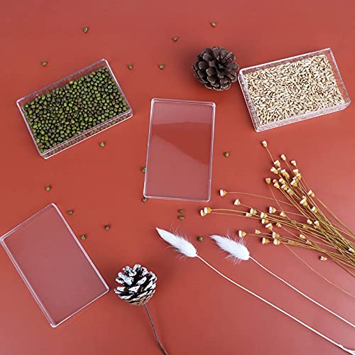 Image of Clear Acrylic Box with Lids, 4 Pack 4.3x2.7x1 Inch Clear Acrylic Plastic Square Cube Storage Candy Box Containers for Wedding, Party, Treats, Coin, Jewelry Accessories