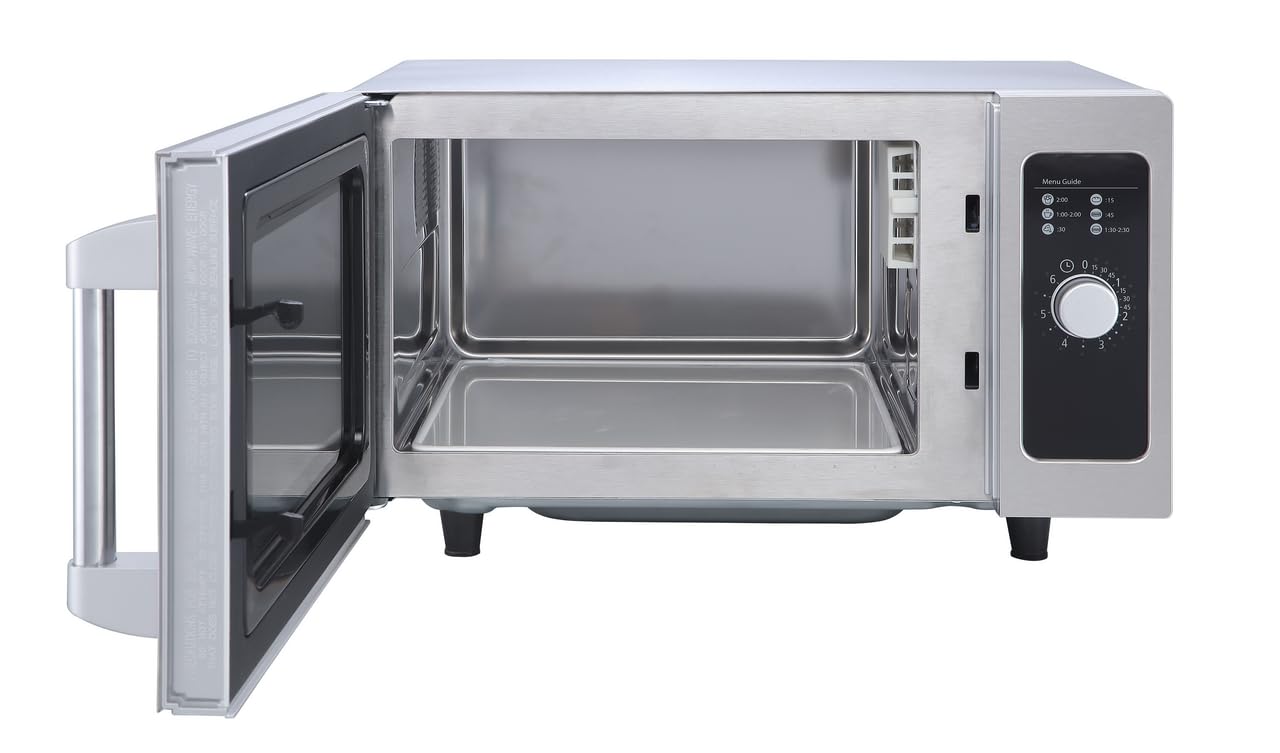 METRO Professional Four à Micro-ondes GMW1125-K, Acier Inoxydable, 51.1 x 43 x 31.1 cm, 1000 W, 25 L, Commande mécanique, Minuterie à Bouton Rotatif, Argenté