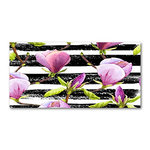Tableau fleurs pour illuminer un mur sombre grand format rose Magnolia Tulup