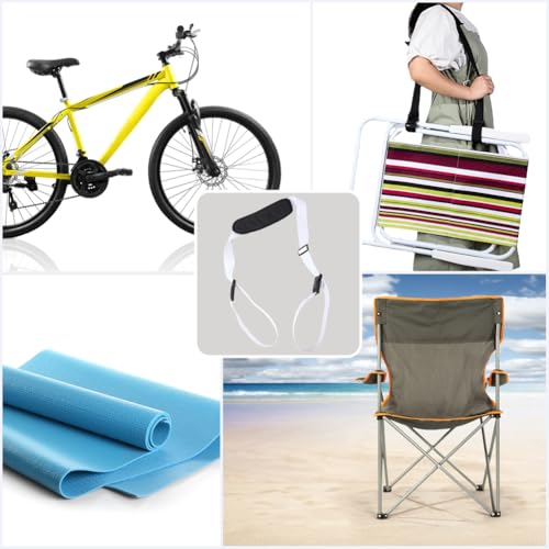 Image of GORGECRAFT Beach Chair Carrying Strap White Folding Chair Backpack Anti-Slip Shoulder 100 to 189cm Adjustable Replacement Convenient Straps for Outdoor Picnics Beaches Camping Outdoor Fishing