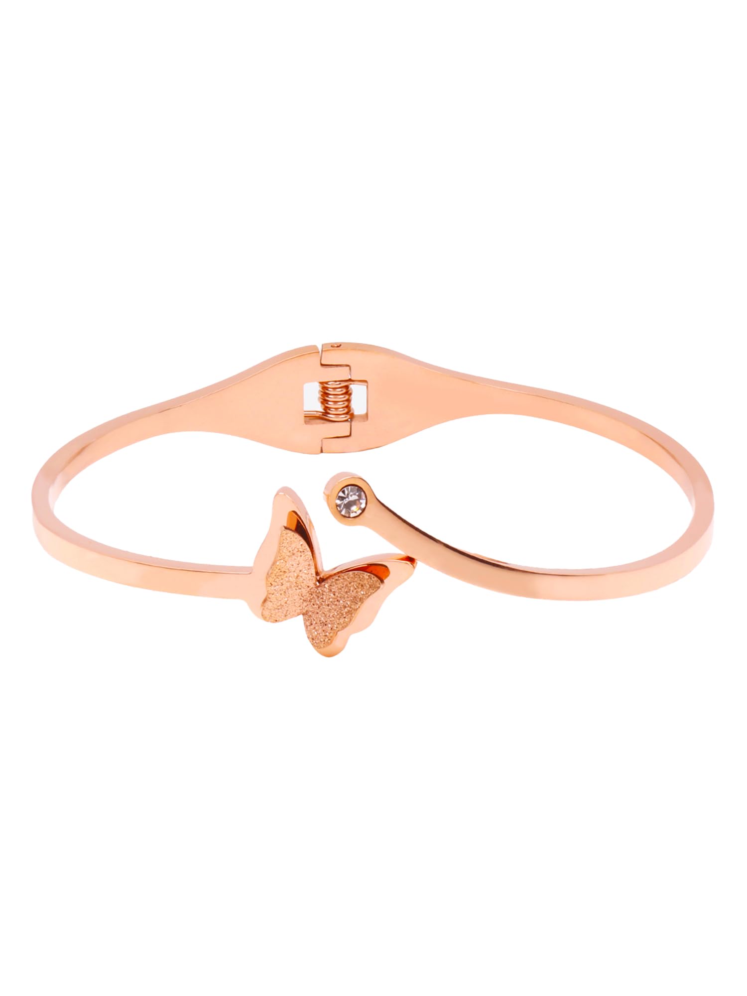 Fashion Rose Gold and White Stone Charming Shaped Bracelet for Women Valentine Gift for Girls-image-49