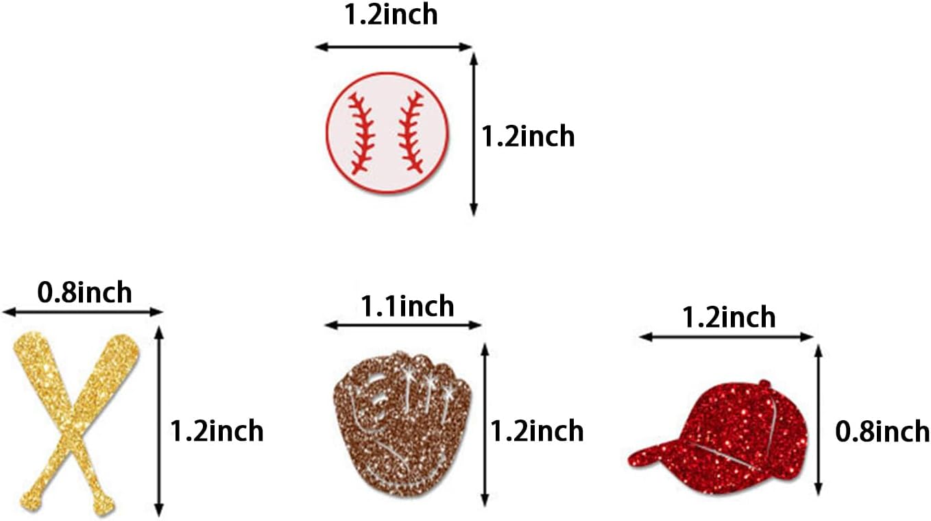 100 Pieces Baseball Confetti, Glitter Baseball Party Table Decoration Sport Game Day Confetti for Baby Shower Birthday Party Table Decoration