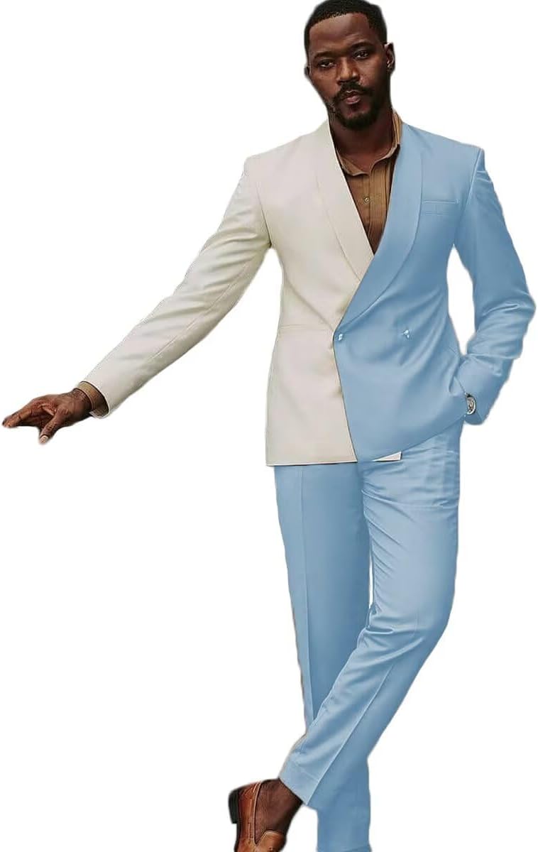 Men's Suits 2-Piece Set Classic Fit Wedding & Prom Suit Two-Tone Blazer & Pants