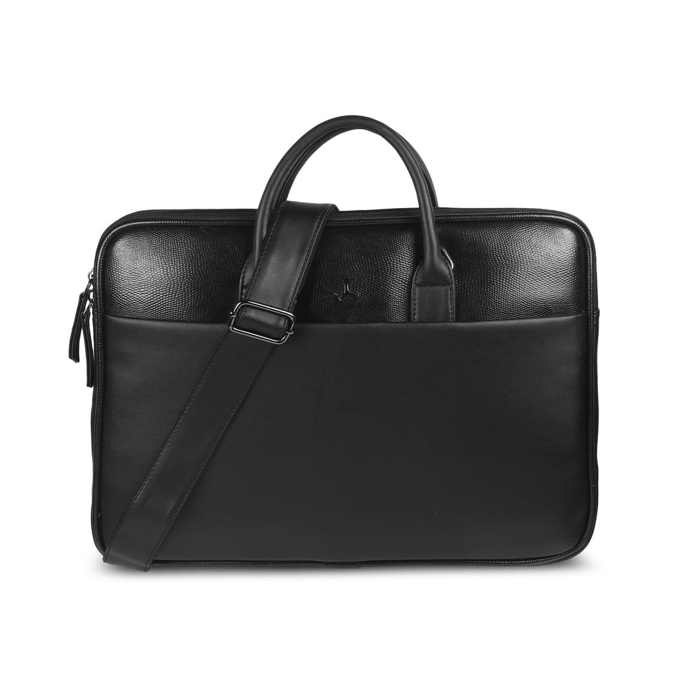 Mochi Unisex Faux Leather Laptop Bag With Premium Metal Logo And Multiple Compartments — Amazon image 7