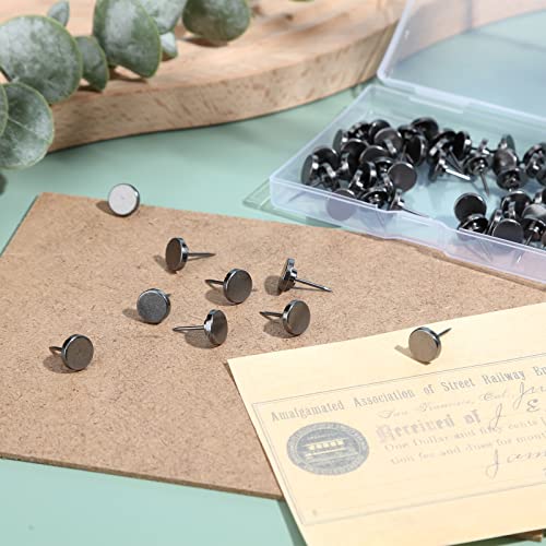 60 Pcs Metal Push Pins Thumb Tacks For Wall Black Wall Tacks Metal Round Head Big Head Push Pins Map Tacks Thumb For Photos Hanging, Cork Boards, Crafts, Posters And Office Organization #TOP4