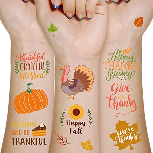 Tatouages éphémères Thanksgiving pour occuper les enfants à table