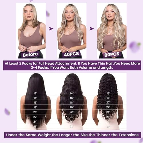 Foto von LaaVoo Blond Tape in Extensions Echthaar Invisible Haarverlängerung Echthaar Ashblond Highlighted Hellblond 20pcs 30g Extensions Echthaar Tape in Seamless 30cm #p18/613