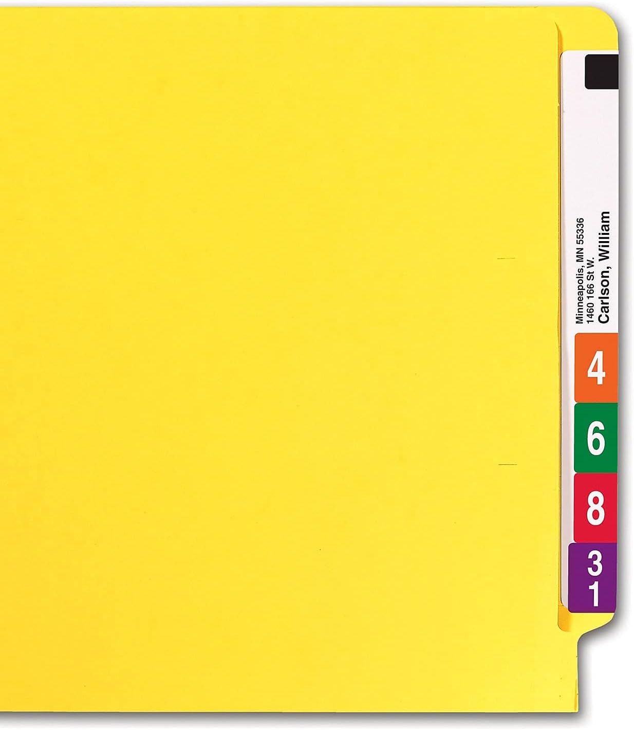 Smead End Tab File Folder, Shelf-Master Reinforced Straight-Cut Tab, Letter Size, Yellow, 100 per Box (25910)