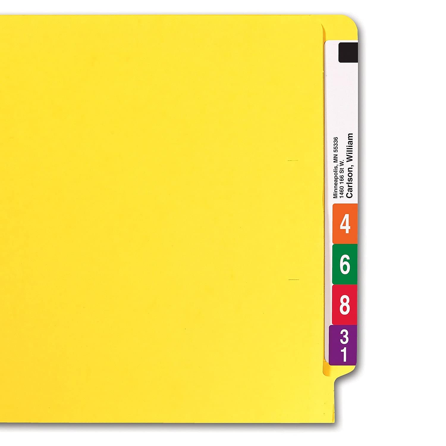Smead Colored Folders Shelf-Master® Reinforced Tab Letter - Yellow De plástico Amarillo - Carpeta (De plástico, Amarillo, Letter, 311 mm, 241 mm, 100 pieza(s))