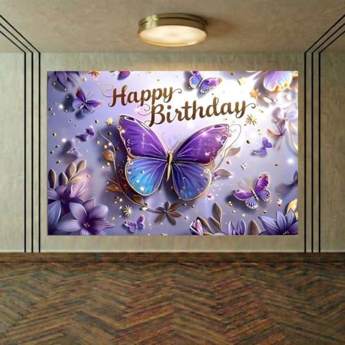 Image of Happy Birthday Theme Backdrop Banner 5x7 ft - Digital Print Cloth Background, Reusable Birthday Party Wall Decoration for Girls, Photo Booth & Stage Decor (BD 2)