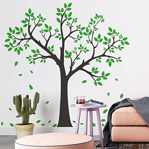 Vinilo decorativo 3D árbol verde hojas para pared miniatura 6