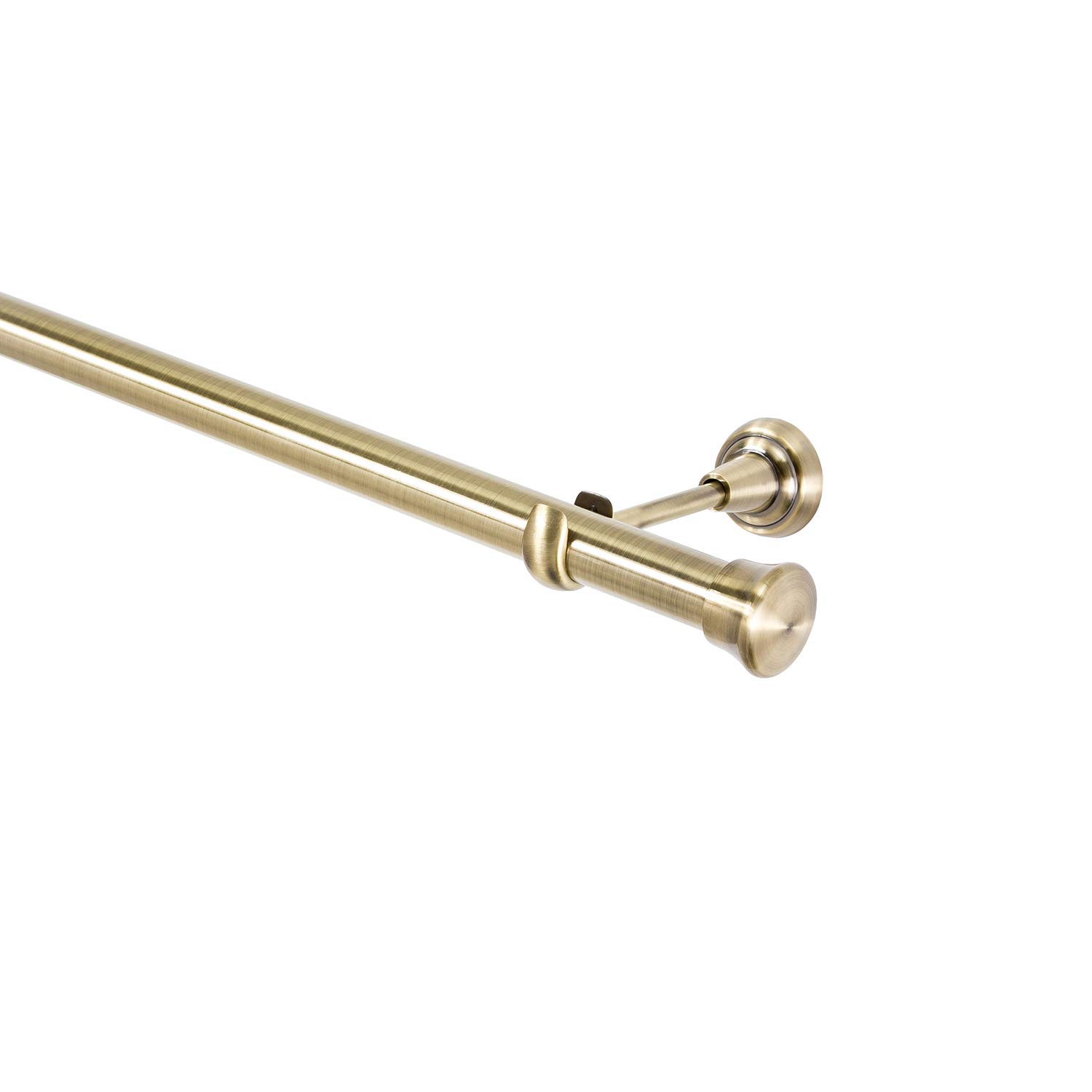 Tringle à rideaux 25 mm - 1 à double voie : acier inoxydable, chrome mat, or vieilli - 120 à 600 cm - Qualité supérieure - Or vieilli - 1 voie - 140 cm