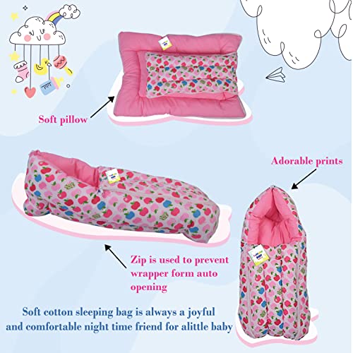 Toddylon-Baby-Bedding-for-New-Born-Mosquito-Net-Bed-Sleeping-Bag-Reversible-Baby-Nest-Tub-Bed-0-6-Months-Pink