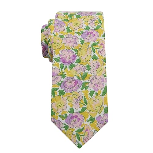 Image of Mantieqingway Floral Ties for Men Skinny Cotton Tie Flower Necktie