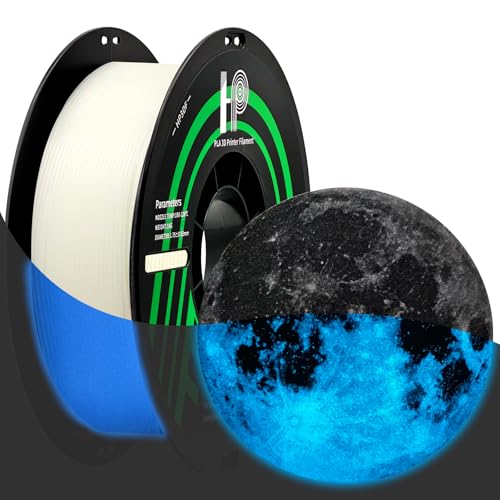 Image of HP3DF Glow in The Dark PLA Filament, 3D Printer Filament, PLA Filament 1.75mm Dimensional Accuracy + /- 0.02mm, 1KG Spool (2.2 lbs), Fit Most FDM Printer (Glow Blue)