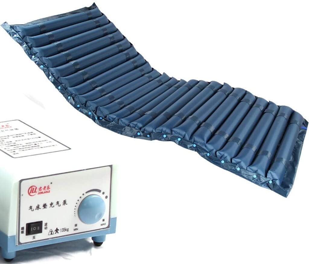 FOOJO Colchón De Aire Anti Escaras Colchón De Aire para Escaras De Ancianos, Colchón Antiescaras con Bomba De Aire para Cuidado De Enfermería Paralizado En El Hogar De La Cama, 200x90cm