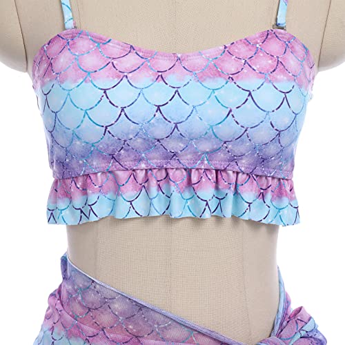 AWIBMK Mommy and Me Swimsuit Color Cute Ruffle Family Matching Swimwear Two Pieces Bikini Bathing Suit Summer Beachwear3