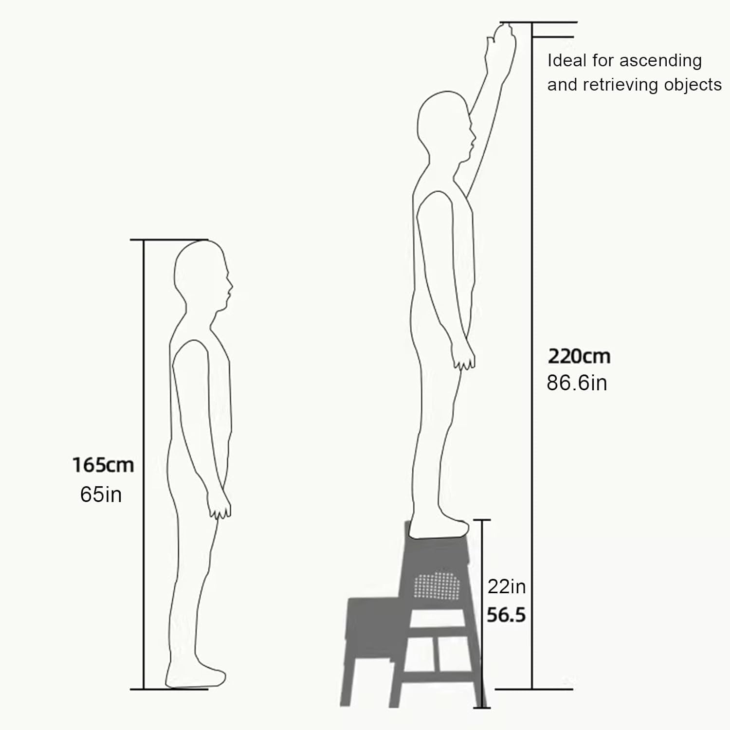 Bamboo Folding 2-Step Stool Safety Wide Stepping Surface Step Ladder with Step Pads Multi-Functional Simple Folding Stool for Bathroom Home Furnishing(Yellow)