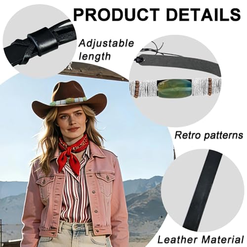 Image of Cowboy Hat Bands for Men Women,Braided Hatbands Belt for Cowboy /Western /Fedora /Cowgirl Hats Multicolor