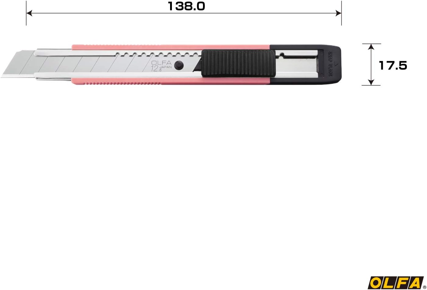 OLFA 203BSP Cutter, Medium, All Purpose Medium, Thick, Pink