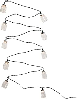 Kurt Adler UL 10-Light Clear Mason Jar Light Set