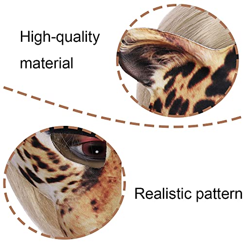 Halloween Face Mask - Animal, The Purge, Scream - Washable Leopard Cover for Party Masquerade, Cosplay, Yellow, 20.5*20.5*6 - Image 4