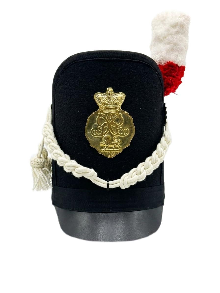 Napoleonic British Shako Hat 18th Century Military Reproduction Cap with Cord & Plume Historical Reenactment Costume Hat
