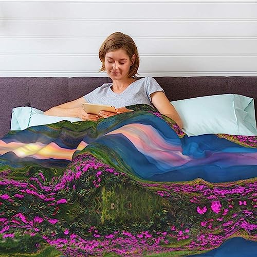 Couverture fleurs violettes plaid de canapé en flanelle douce pour sublimer votre salon - 7