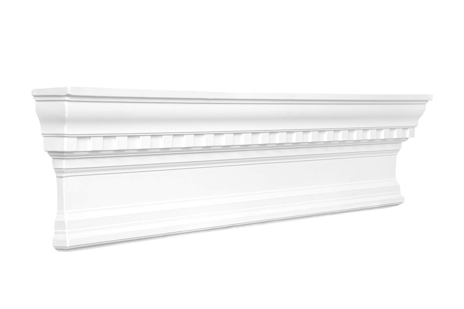 coronamento | poliuretano resistente agli urti | adatto per porte e armadi | timpano decorativo | frontone | bianco | PU | Hexim Perfect | 250 x 1240 mm | D2531