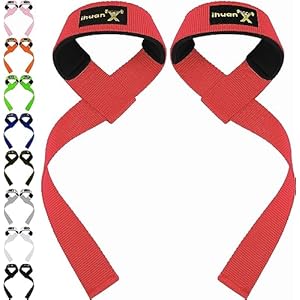ihuan Wrist Straps for Weight Lifting – Lifting Straps for Weightlifting | Gym Wrist Wraps with Extra Hand Grips Support for Strength Training | Bodybuilding | Deadlifting