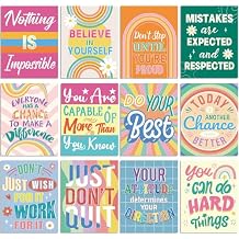 Nezyo 12 Pcs Growth Mindset Posters for Classroom Inspirational Motivational Posters Bulletin Board Wall Art Educational Decor for Elementary Middle School Teacher Supplies