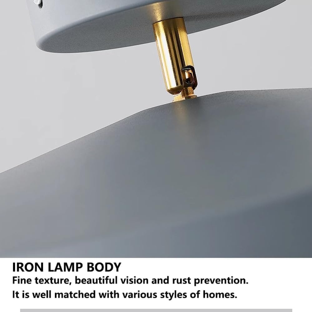 Nordic Round Home Lighting Rotatable Ceiling Lamp, LED Body Semi Flush Mount Ceiling Light Fixture 3-color Dimming Close To Ceiling Lamps Corridor Bedroom Study Decoration Lighting Fixtures(Bla