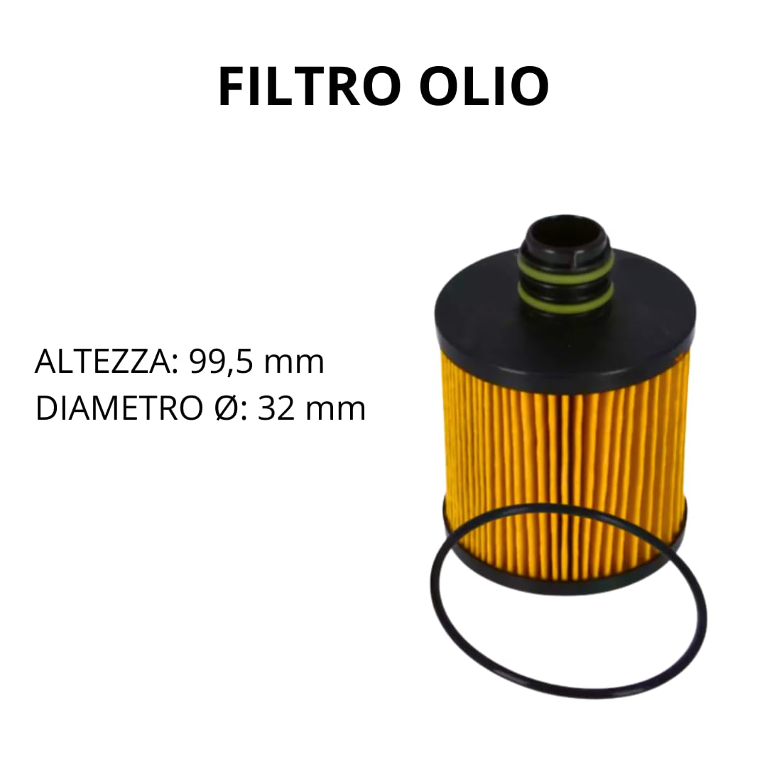 KIT 4 FILTRI TAGLIANDO COMPATIBILE CON ALFA ROMEO GIULIETTA 1.6 JTDM EURO 6 105 116 120 CV
