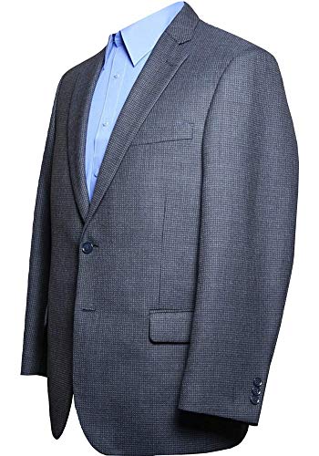 Big And Tall Classic All Wool Sport Coats To Size 72 In Portly, Short, Regular, Long, And Extra Long Sizes (Blue Grey Check, 52 Portly Regular) #TOP10