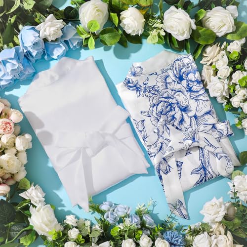 Berlune 6 Pcs Something Blue Before I Do Bride Bridesmaids Robe Set Wedding Getting Ready Blue Floral Bachelorette Party Robes Beach Pool Swimsuit2