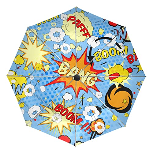 Parapluie pliant automatique BD compact et robuste pour homme et femme