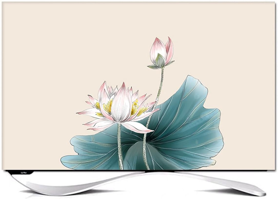 Indoor Television Computer Screen Protectors 32-80inch Multifunction Home Hanging Desktop Curved Screen Universal Painting Pattern Display Art Decorative Cover(Size:40-43IN,Color:A)