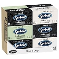 Sorbent Thick and Large White Facial Tissues 1140 tissues (95s x 12 Units), 1140 Count