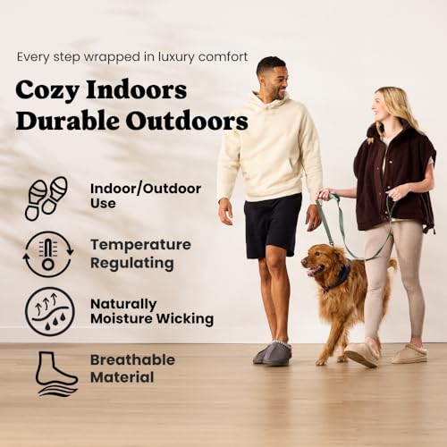 Image of Fireside by Dearfoams Women's Greta Genuine Shearling Clog Slippers, 100% Natural Suede Clogs for Outdoor & Indoor