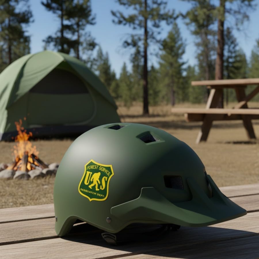 AK US Forest Service Sasquatch Dept..Forestry Hiking Camp Big Foot Stickers Vinyl Decal car | Van | Trucks | Motorcycle | Bumper | Window Any Smooth Surface Size: 5" - Image 7