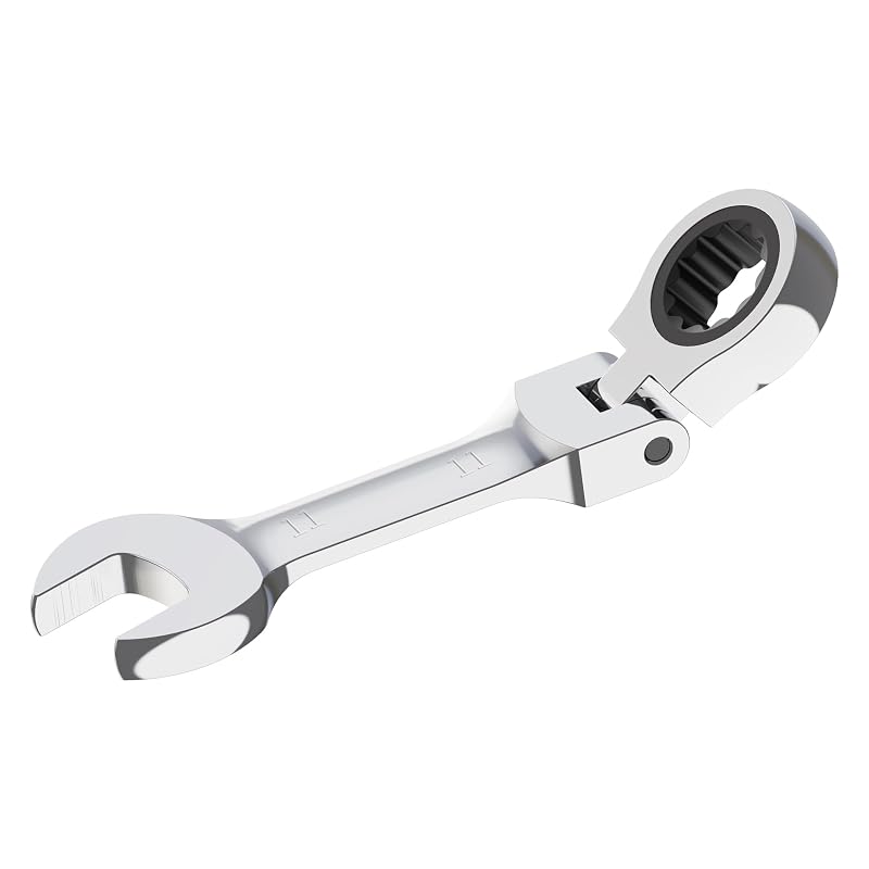 Chave combinada com catraca 11 mm, cabeça flexível de 180° e 72 dentes FOCMKEAS