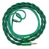 SoundsGood Esmeralda エスメラルダ 高純度 単結晶銅 銀メッキ 無酸素銅 1.2m ハンドメイド リケーブル イヤホン アップグレード ケーブル 交換ケーブル 着脱式 ハイグレード ハイエンド 緑 エメラルド (2Pin(CIEM埋め込み型)-3.5mm)