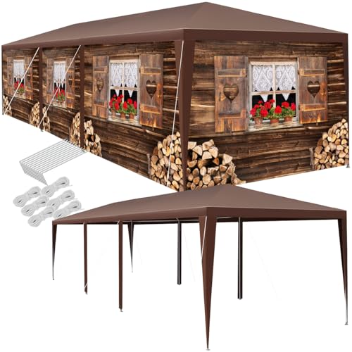 ACCESSORI INCLUSI PER UNA MAGGIORE STABILITÀ: Per garantire la massima stabilità e sicurezza, il tendone da esterno include corde di ancoraggio e picchetti. Questi accessori ti permettono di fissare saldamente il gazebo da esterno al suolo, evitando movimenti indesiderati anche in caso di vento. Il nostro gazebo chiuso è perfetto per l’uso in giardino, fiere, e eventi all'aperto.