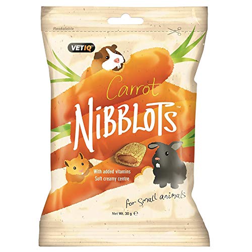 VetIQ - Snacks Nibblots para animales pequeños (30g) (Zanahoria)