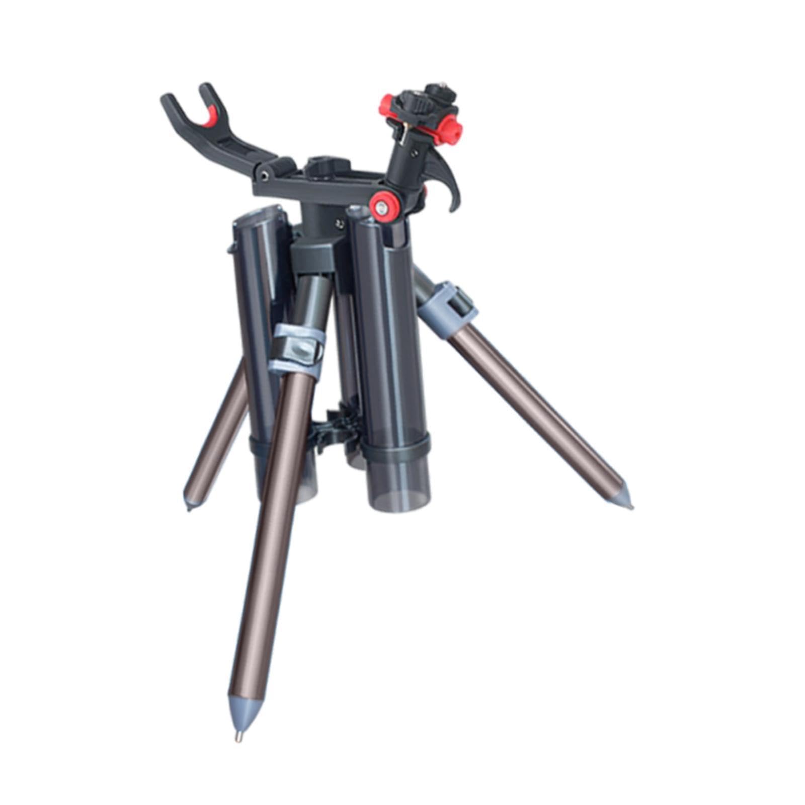 Menolana Fishing Rod Tripod Bracket Adjustable Angle Lightweight Support Gear Pole Storage Foldable Stand Holder for Ship Marine Kayak , Short Gray